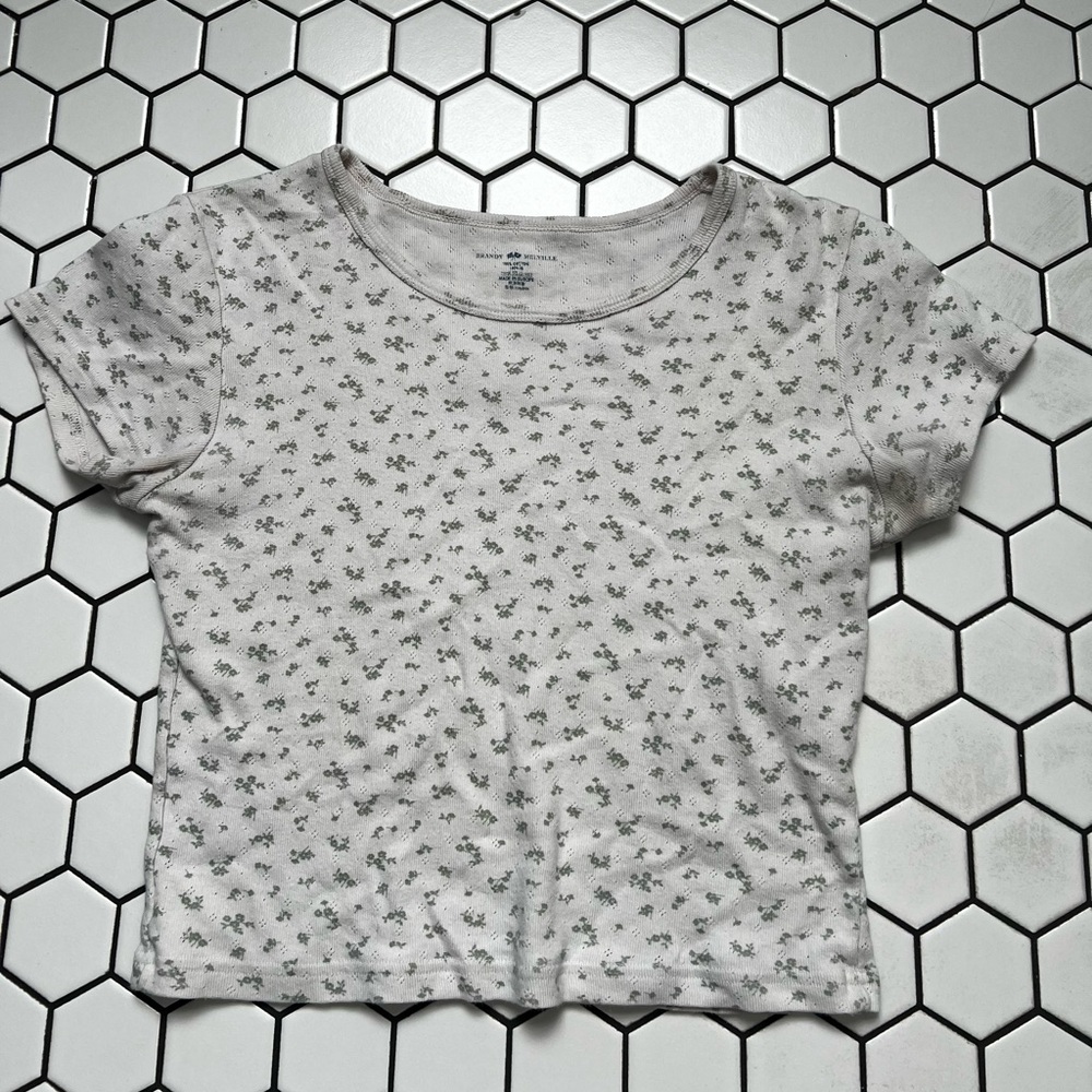 cream and green floral brandy melville